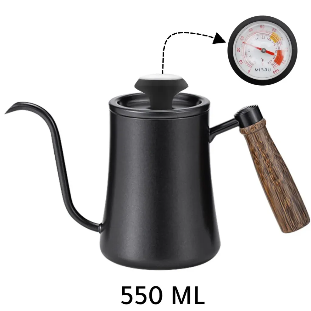 ابريق V60 مدمج بترمومتر سعة 550 ML